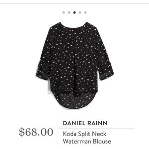 Daniel Rainn Koda Split Nexk Watermelon Blouse.